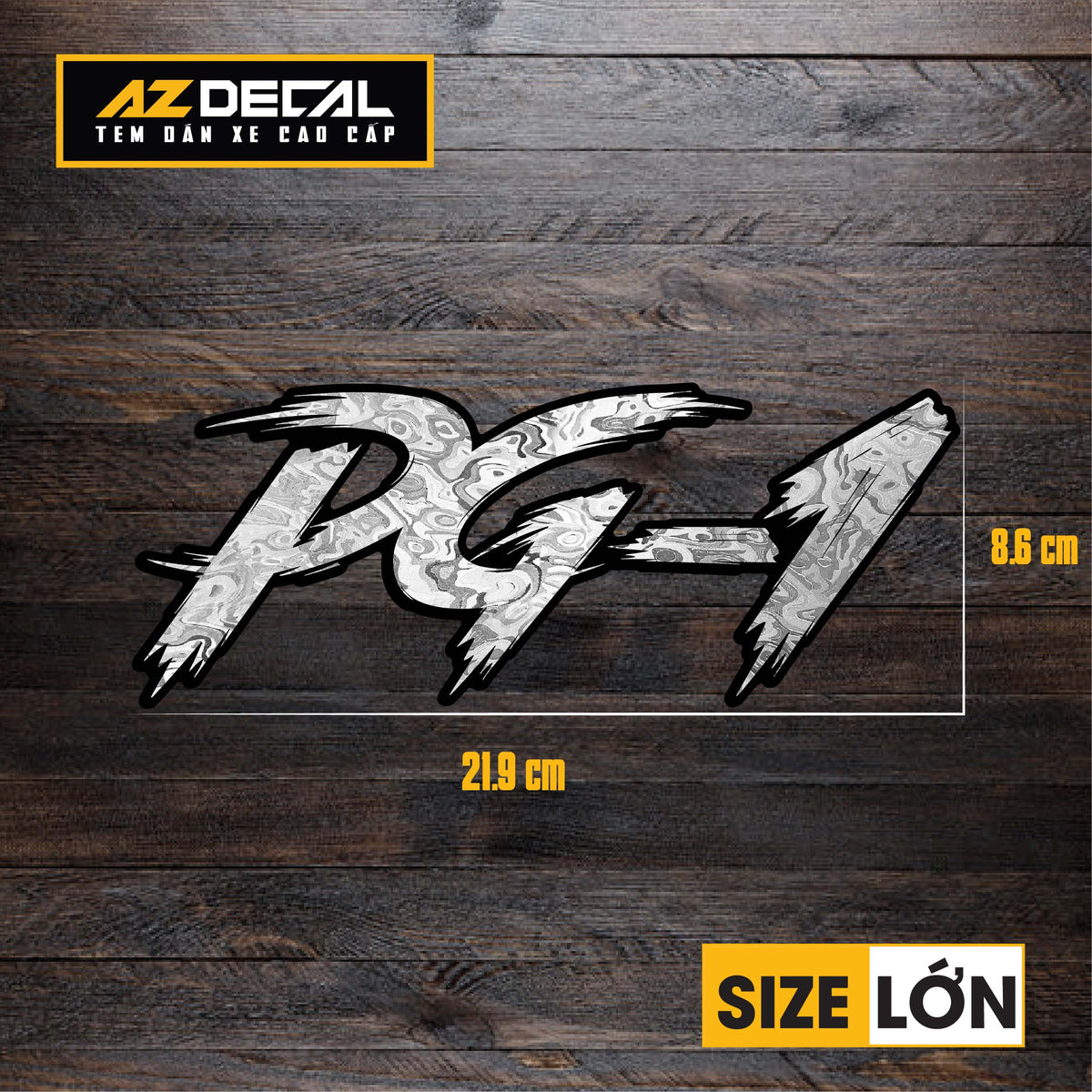 Tem Đa Vị Trí Xe Máy - Tem MOLTAL METAL Mẫu Chữ PG-1 size lớn