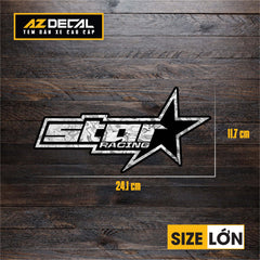 Tem Đa Vị Trí Xe Máy - Tem MOLTAL METAL Mẫu Chữ star size lớn