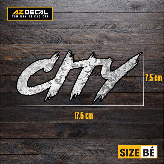 Tem Đa Vị Trí Xe Máy - Tem MOLTAL METAL Mẫu Chữ City size bé