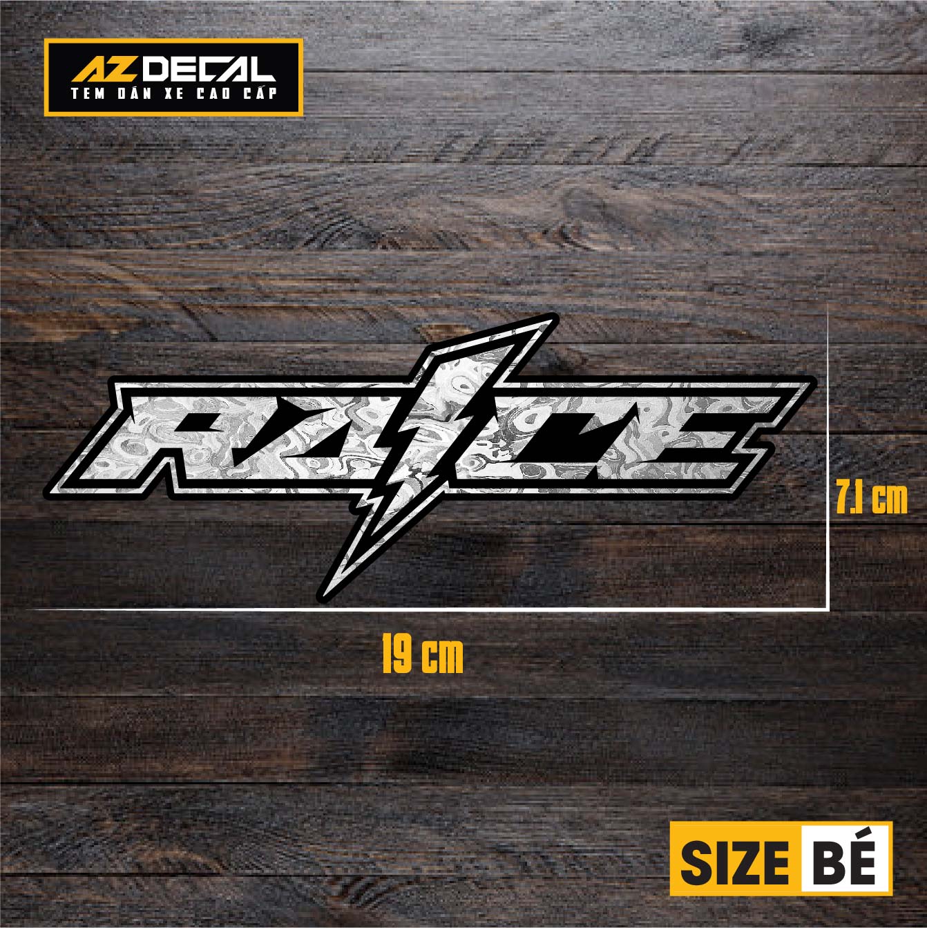 Tem Đa Vị Trí Xe Máy - Tem MOLTAL METAL Mẫu Chữ RACE Sét size bé