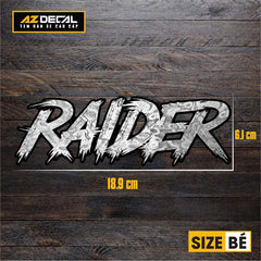 Tem Đa Vị Trí Xe Máy - Tem MOLTAL METAL Mẫu Chữ RAIDER size bé
