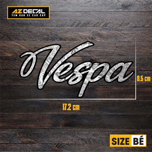 Tem Đa Vị Trí Xe Máy - Tem MOLTEN METAL Mẫu Chữ Vespa Cách Điệu