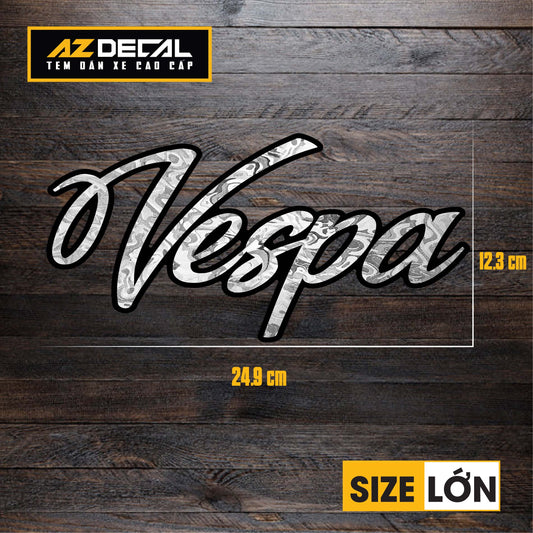Tem Đa Vị Trí Xe Máy - Tem MOLTEN METAL Mẫu Chữ Vespa Cách Điệu
