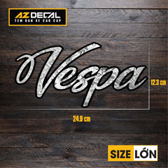 Tem Đa Vị Trí Xe Máy - Tem MOLTEN METAL Mẫu Chữ Vespa Cách Điệu