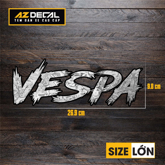 Tem Đa Vị Trí Xe Máy - Tem MOLTEN METAL Chữ Vespa