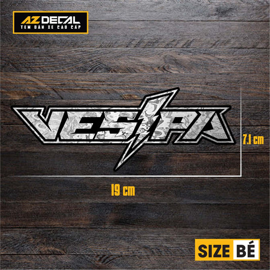 Tem Đa Vị Trí Xe Máy - Tem MOLTEN METAL Chữ Vespa Flash