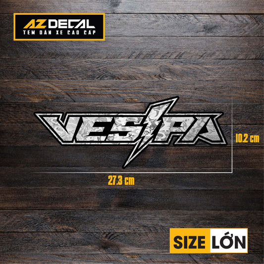 Tem Đa Vị Trí Xe Máy - Tem MOLTEN METAL Chữ Vespa Flash