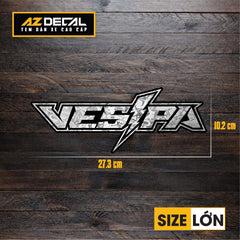 Tem Đa Vị Trí Xe Máy - Tem MOLTEN METAL Chữ Vespa Flash