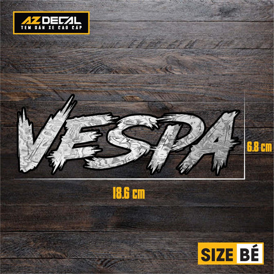 Tem Đa Vị Trí Xe Máy - Tem MOLTEN METAL Chữ Vespa