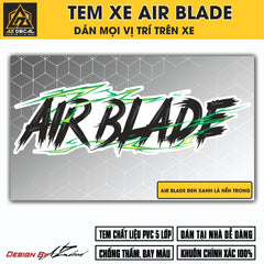 Tem Đa Vị Trí Xe Máy - Tia Sét Hãng Xe AIRBLADE Đen Xanh Lá Nền Đen