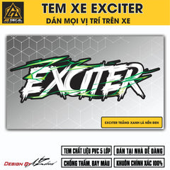 Tem Đa Vị Trí Xe Máy - Tia Sét Hãng Xe EXCITER xanh lá nền đen
