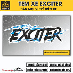 Tem Đa Vị Trí Xe Máy - Tia Sét Hãng Xe EXCITER xanh nền trong