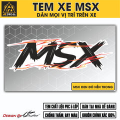 Tem Đa Vị Trí Xe Máy - Tia Sét Hãng Xe MSX đen đỏ