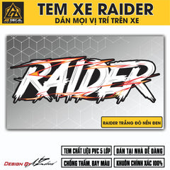 Tem Đa Vị Trí Xe Máy - Tia Sét Hãng Xe RAIDER TRẮNG ĐỎ