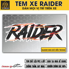 Tem Đa Vị Trí Xe Máy - Tia Sét Hãng Xe RAIDER ĐEN ĐỎ