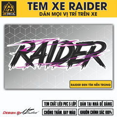 Tem Đa Vị Trí Xe Máy - Tia Sét Hãng Xe RAIDER ĐEN TÍM