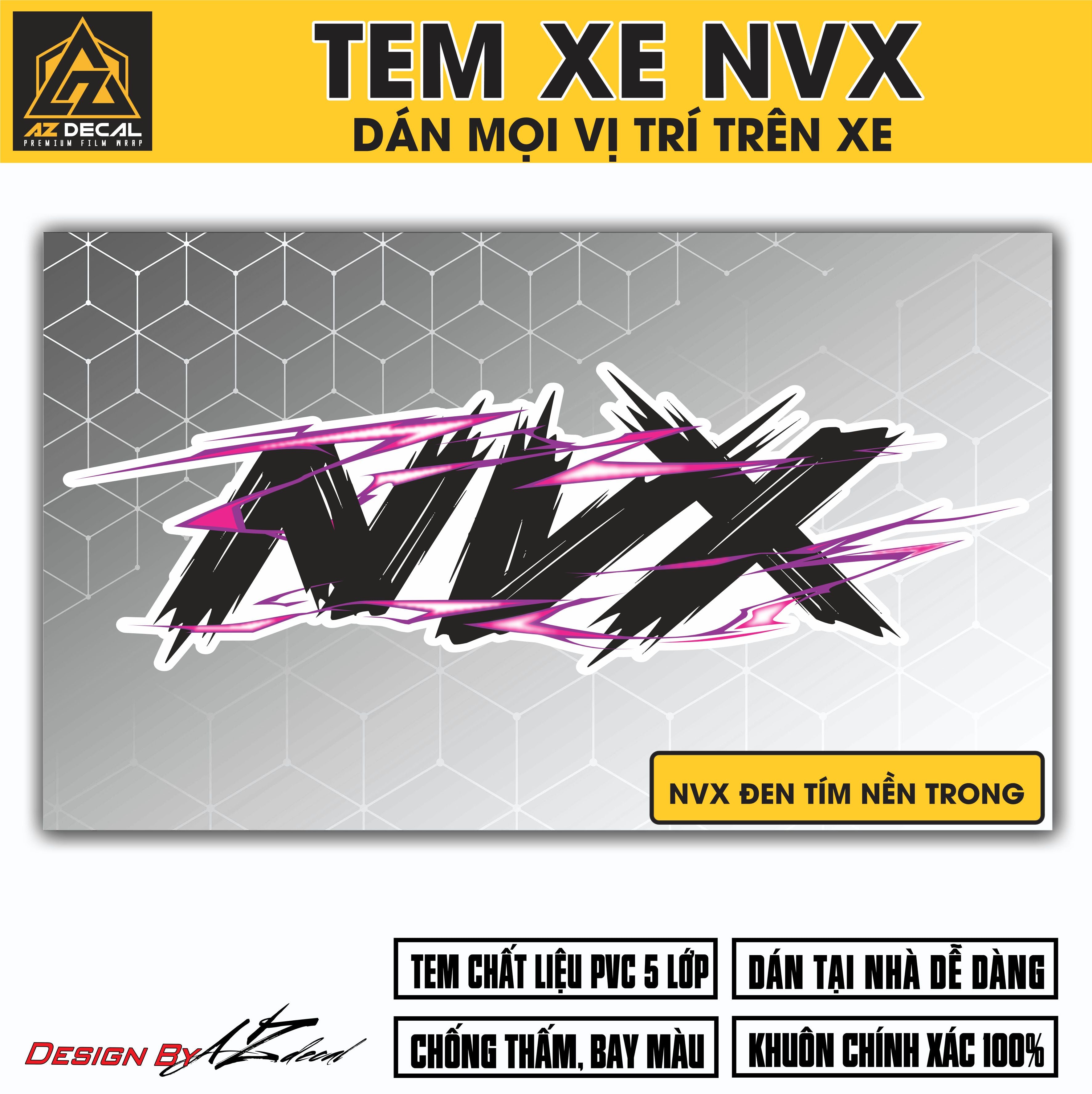 Tem Đa Vị Trí Xe Máy - Tia Sét Hãng Xe NVX ĐEN TÍM