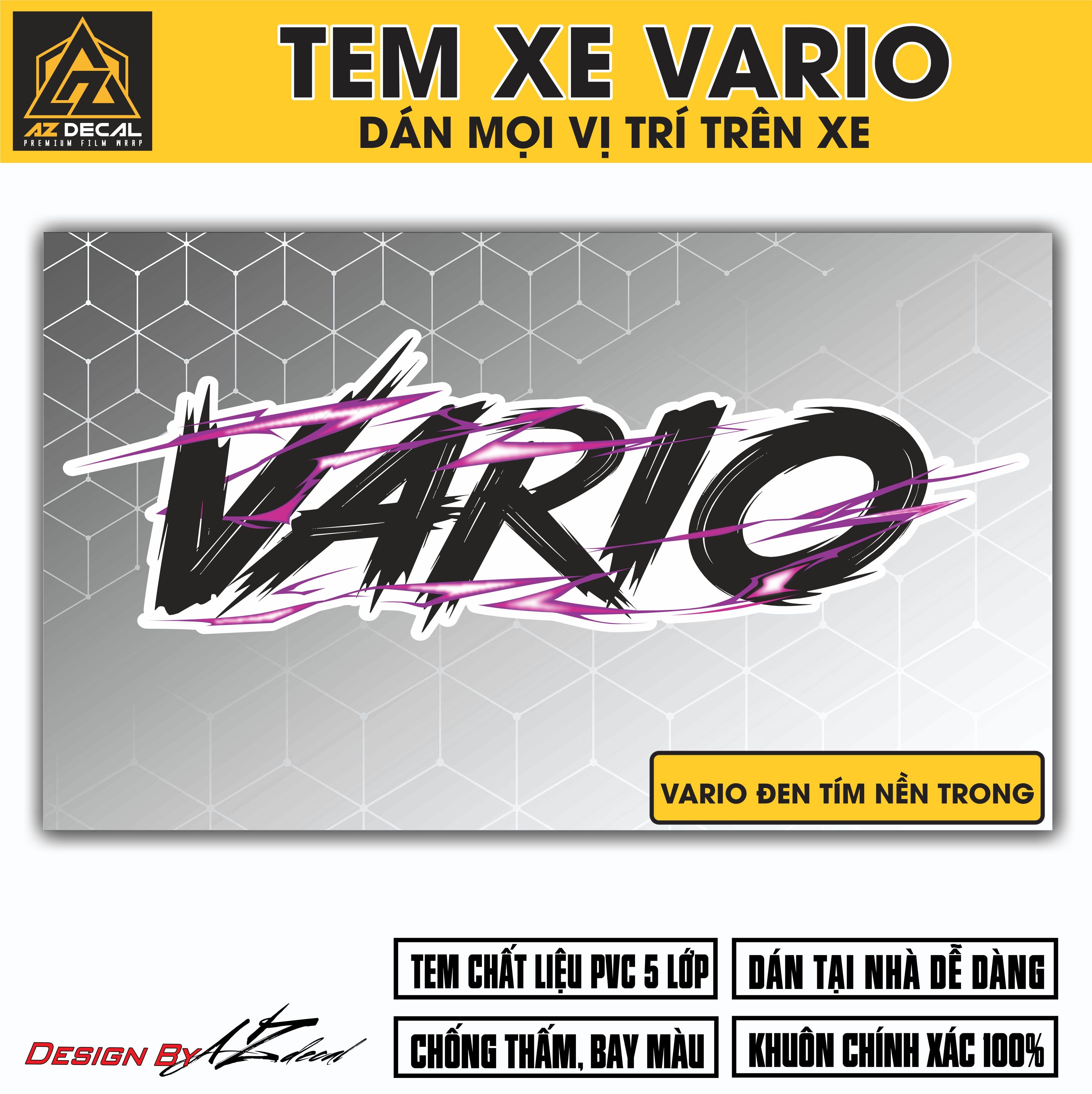 Tem Đa Vị Trí Xe Máy - Tia Sét Hãng Xe VARIO ĐEN TÍM