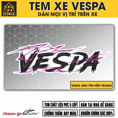 Tem Đa Vị Trí Xe Máy - Tia Sét Hãng Xe VESPA ĐEN TÍM