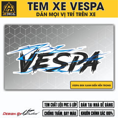 Tem Đa Vị Trí Xe Máy - Tia Sét Hãng Xe VESPA ĐEN XANH