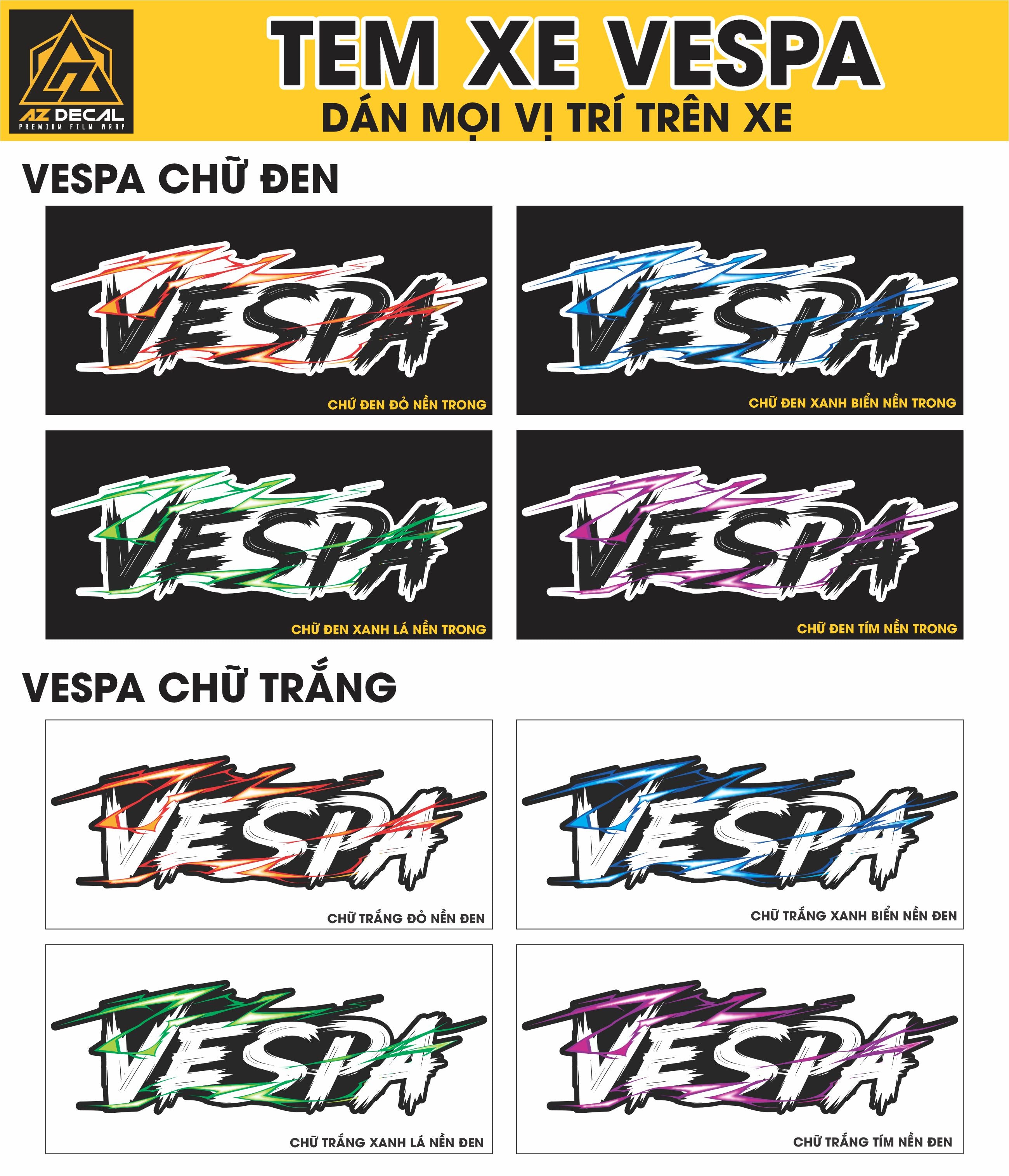 Tem Đa Vị Trí Xe Máy - Tia Sét Hãng Xe VESPA