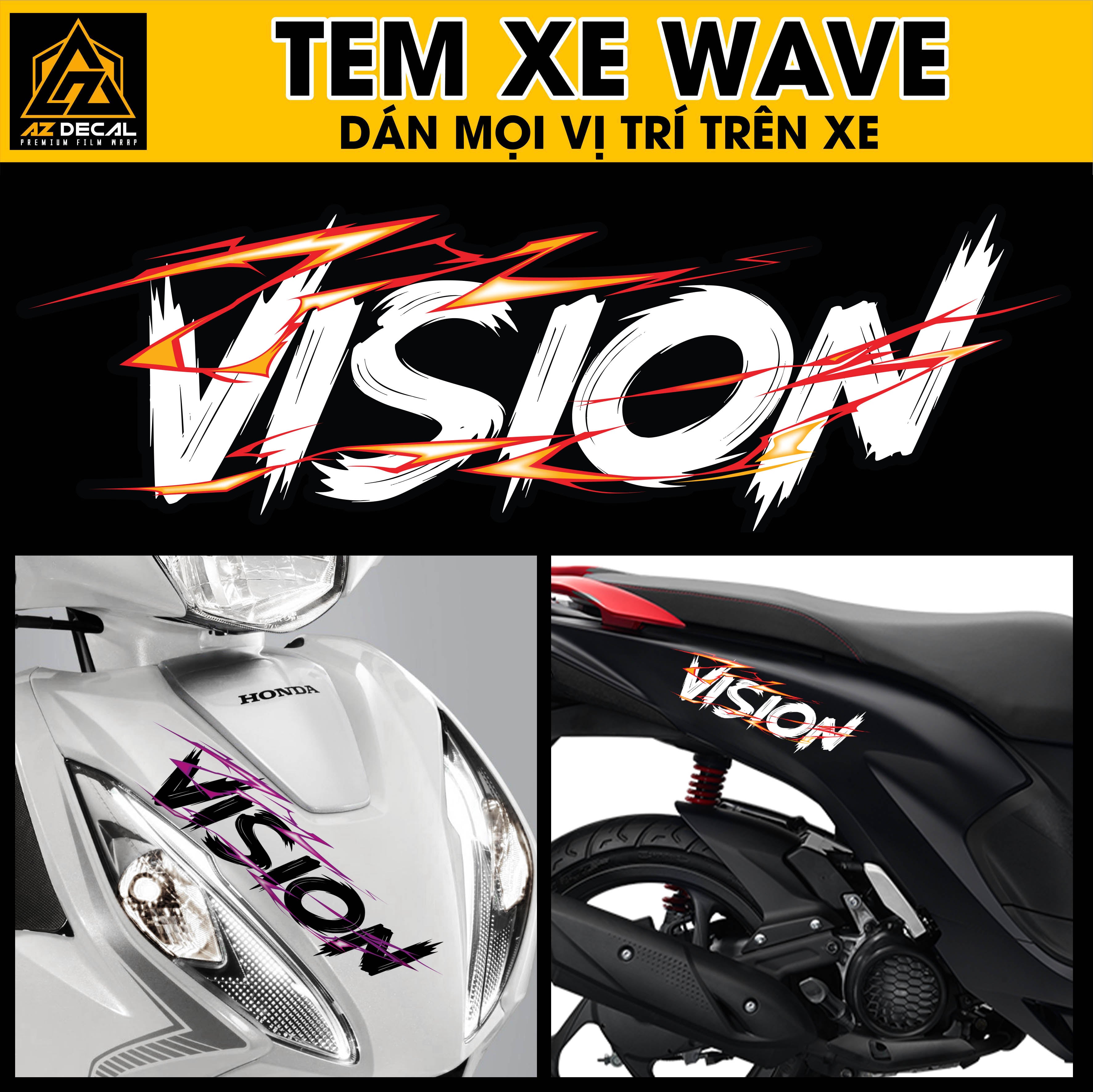 Tem Đa Vị Trí Xe Máy - Tia Sét Hãng Xe VISION
