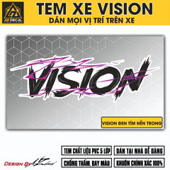 Tem Đa Vị Trí Xe Máy - Tia Sét Hãng Xe VISION ĐEN TÍM