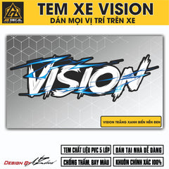 Tem Đa Vị Trí Xe Máy - Tia Sét Hãng Xe VISION TRẮNG XANH