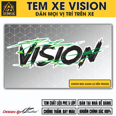 Tem Đa Vị Trí Xe Máy - Tia Sét Hãng Xe VISION ĐEN XANH LÁ