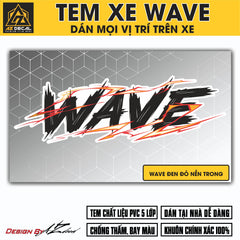 Tem Đa Vị Trí Xe Máy - Tia Sét Hãng Xe Wave đen đỏ