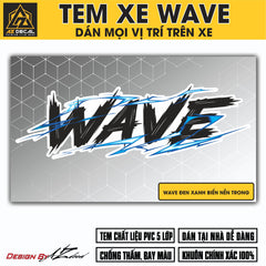 Tem Đa Vị Trí Xe Máy - Tia Sét Hãng Xe Wave đen xanh