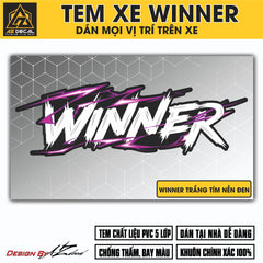 Tem Đa Vị Trí Xe Máy - Tia Sét Hãng Xe WINNER trắng tím
