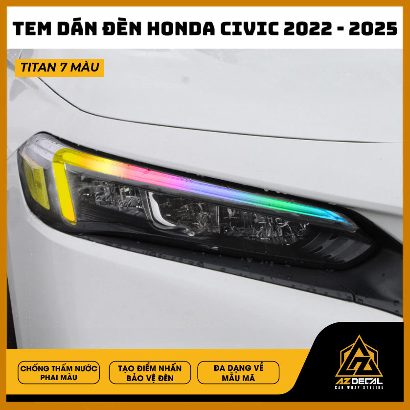 Tem Dán Chóa Đèn Honda Civic 2022-2025