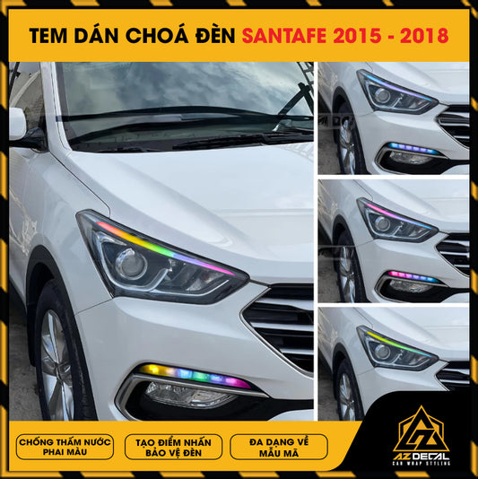 Tem Dán Chóa Đèn Hyundai Santafe 2015-2018