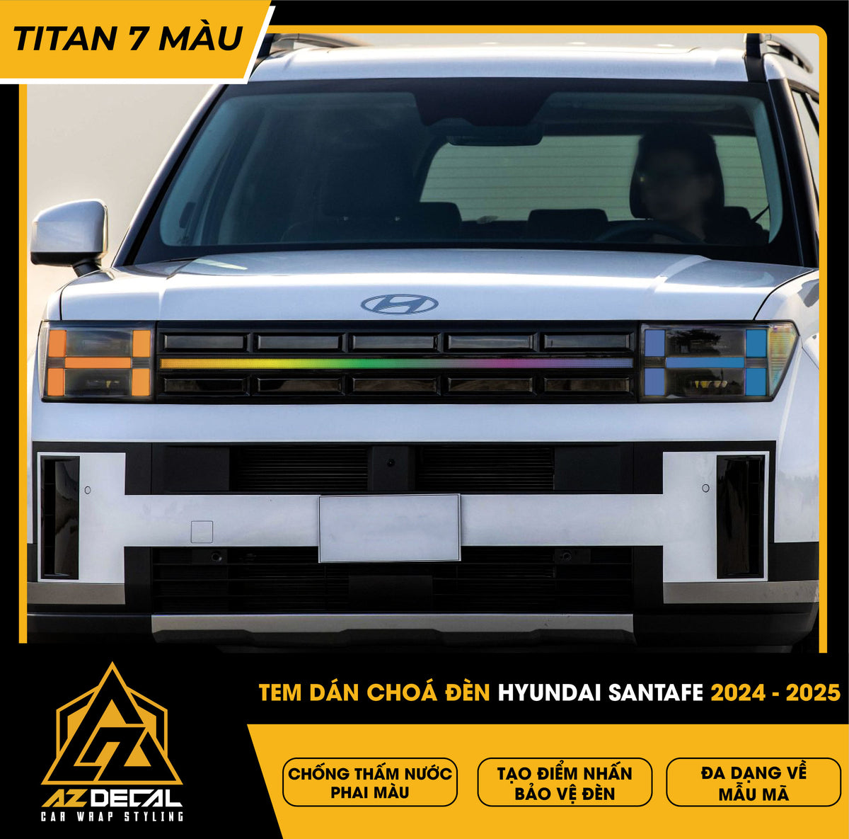 Tem Dán Chóa Đèn Hyundai Santafe 2024-2025