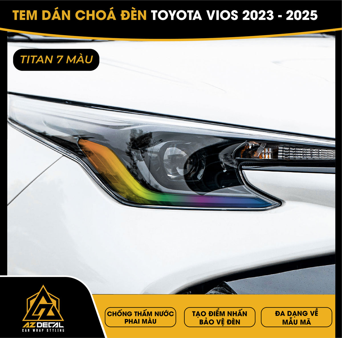 Tem Dán Chóa Đèn Toyota Vios 2023-2025