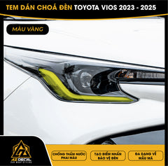 Tem Dán Chóa Đèn Toyota Vios 2023-2025