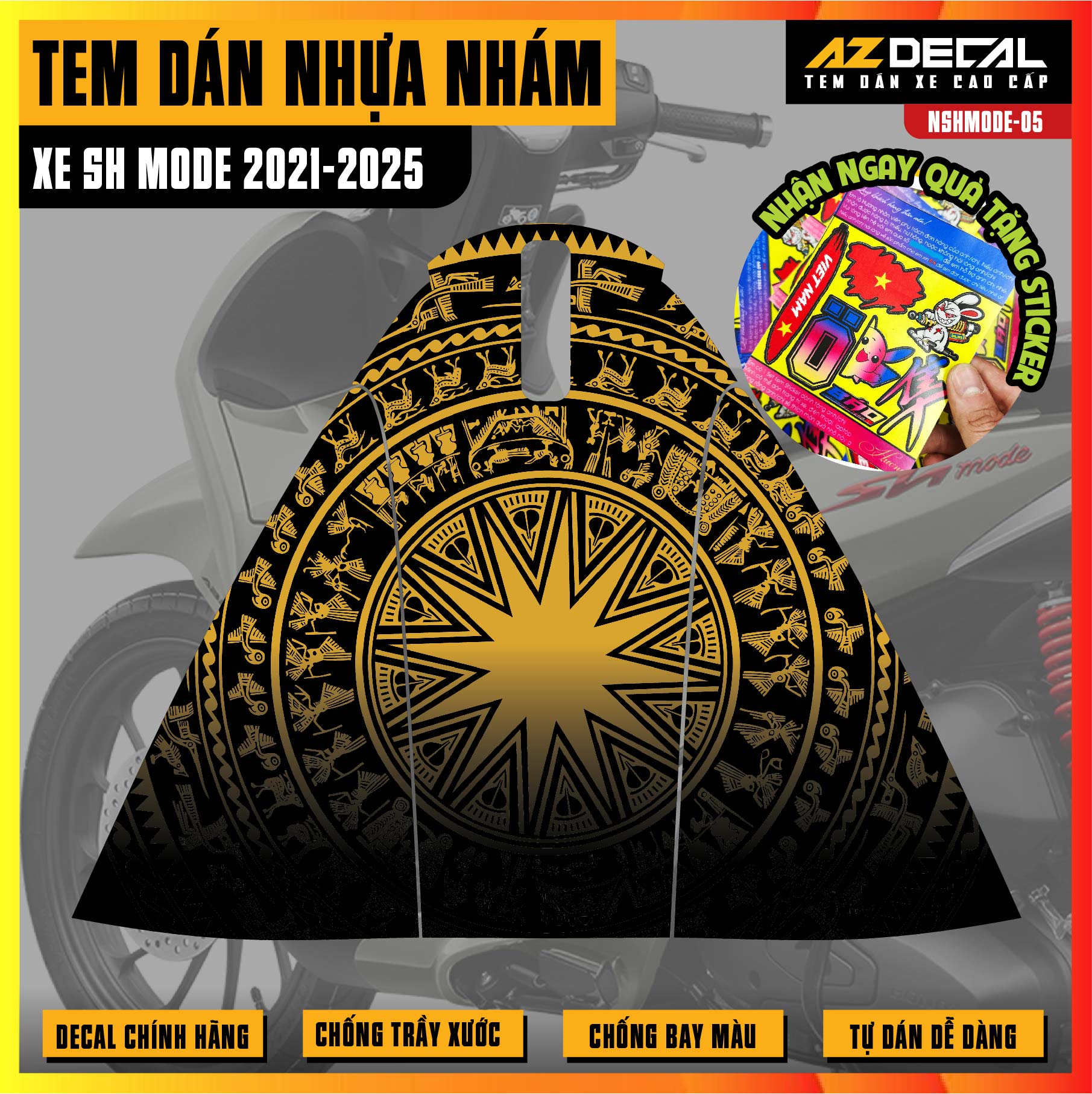 Tem nhựa nhám xe SH Mode - NSHMODE05