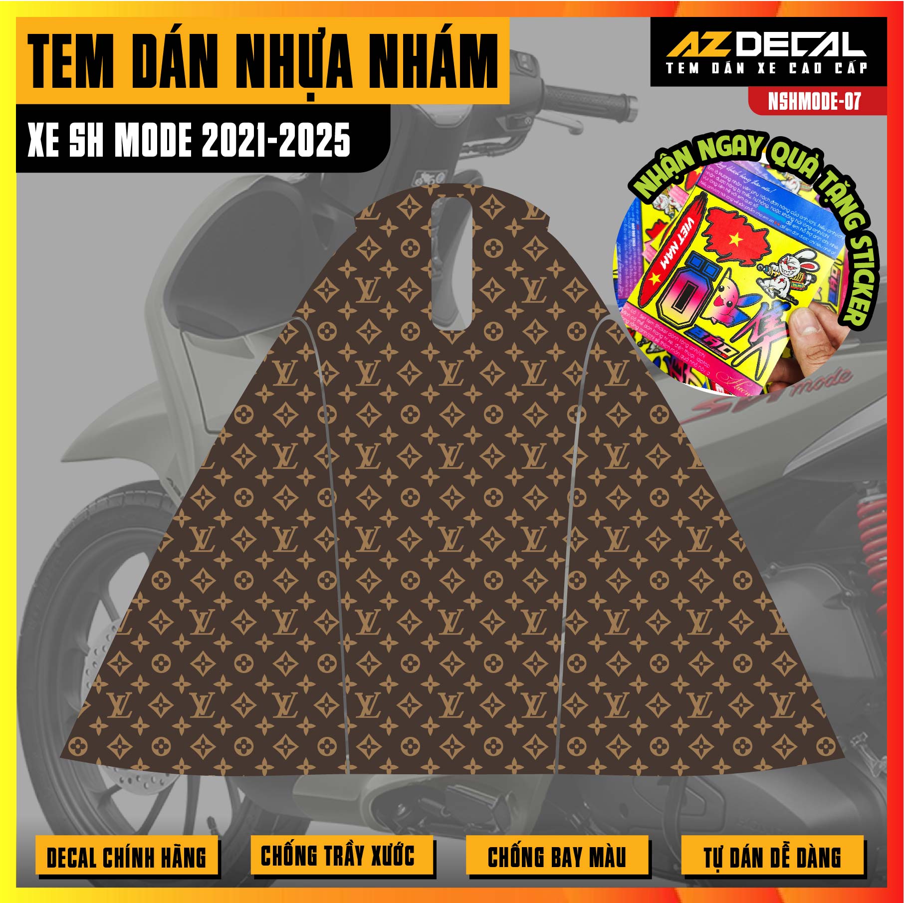 Tem nhựa nhám xe SH Mode - NSHMODE07
