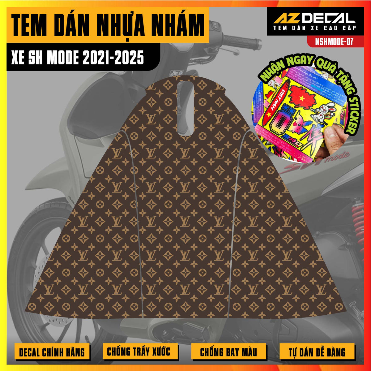 Tem nhựa nhám xe SH Mode - NSHMODE07