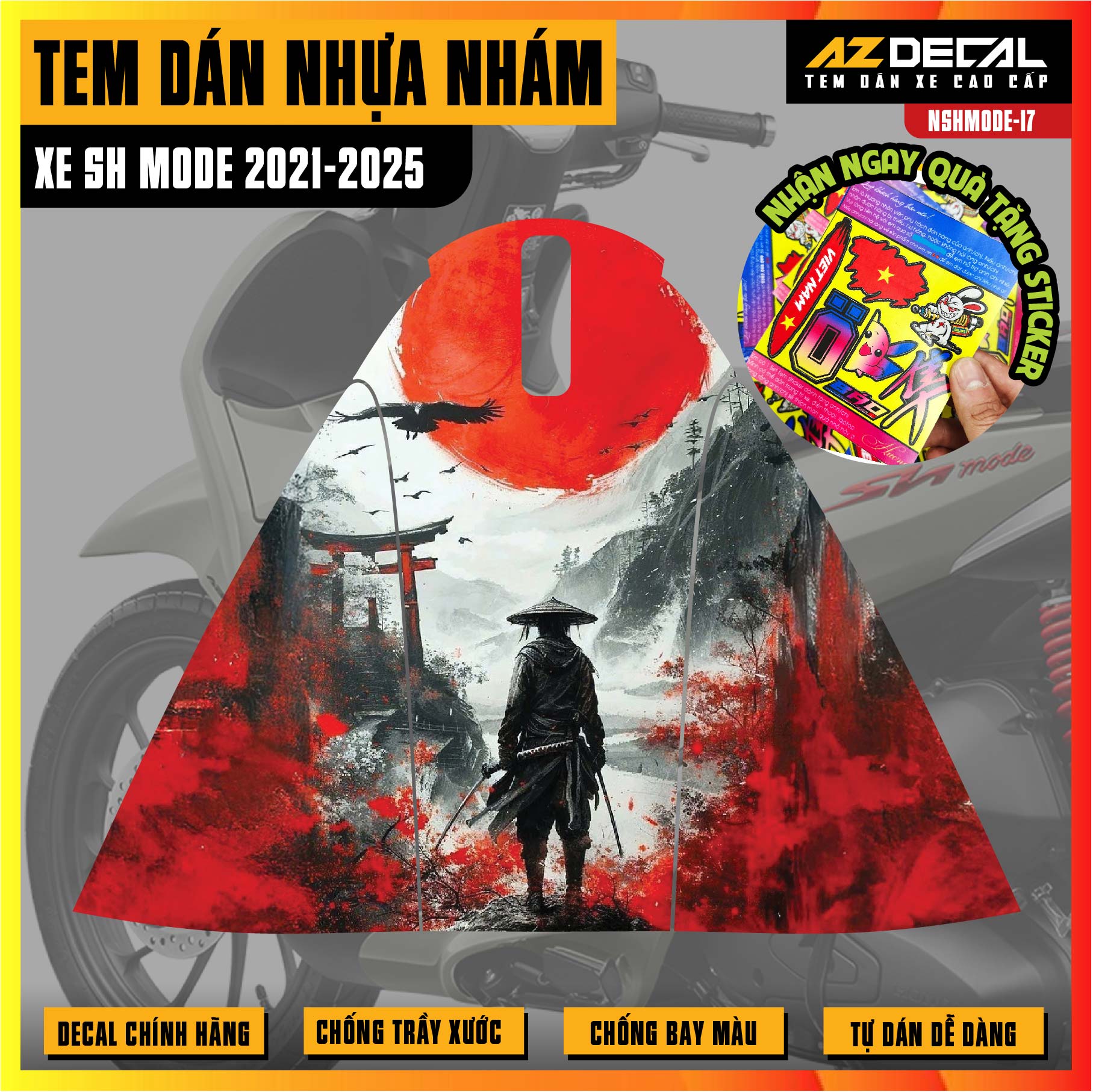 Tem nhựa nhám xe SH Mode - NSHMODE17