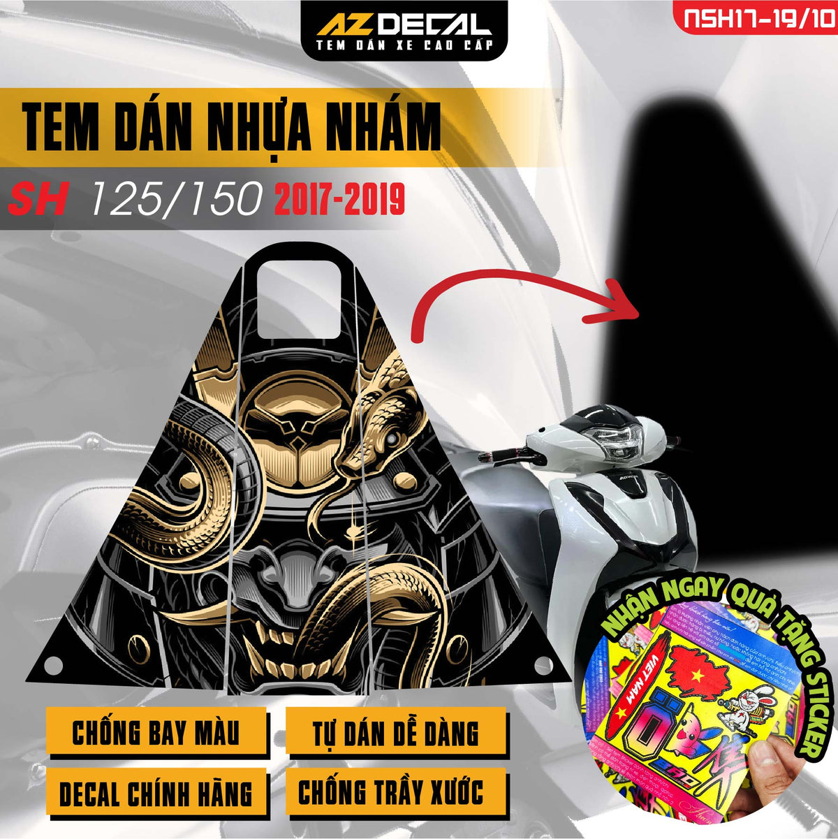 Tem nhựa nhám xe SH 2017-2019 - NSH10