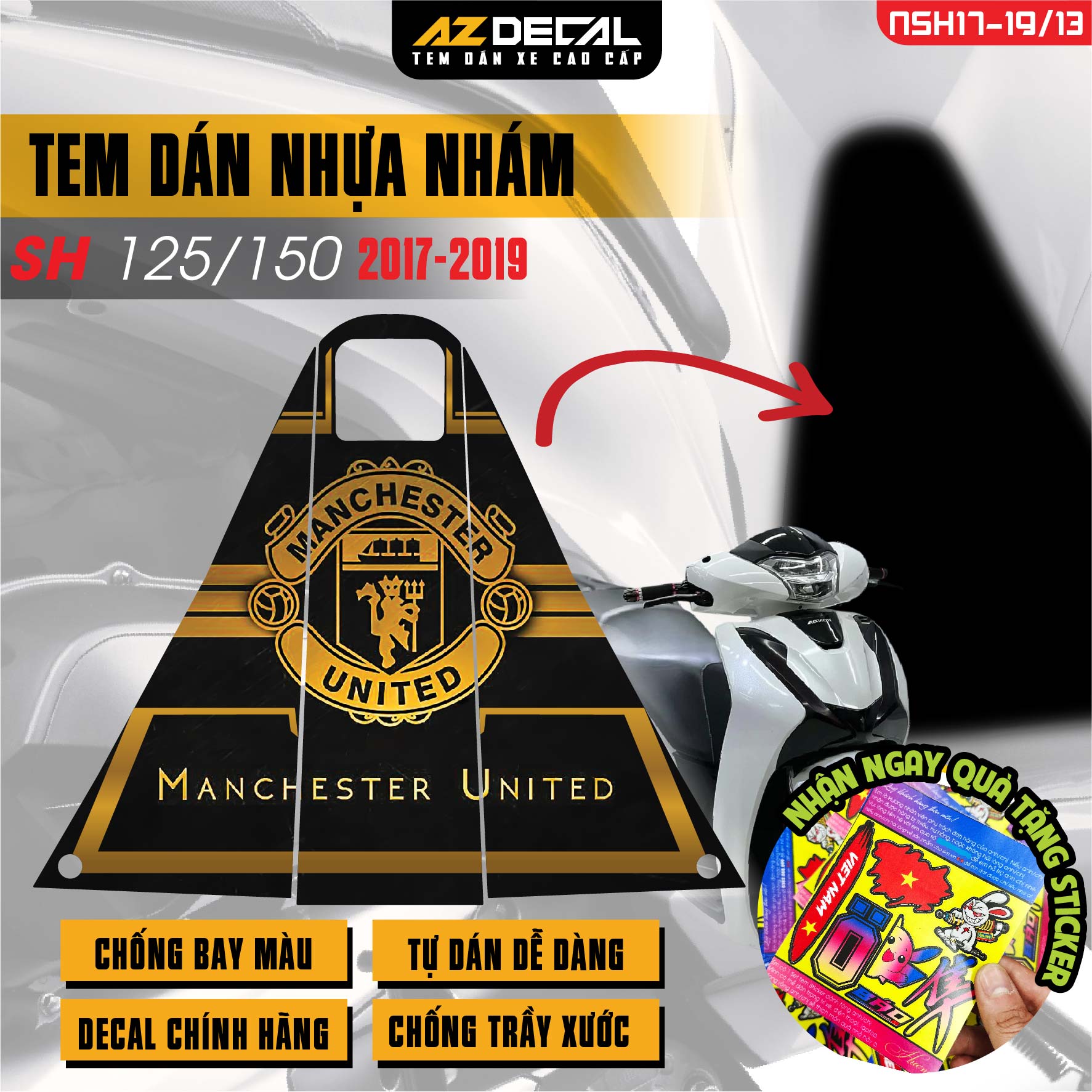 Tem nhựa nhám xe SH 2017-2019 - NSH13