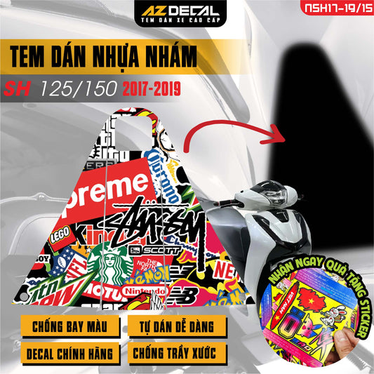 Tem nhựa nhám xe SH 2017-2019 - NSH15