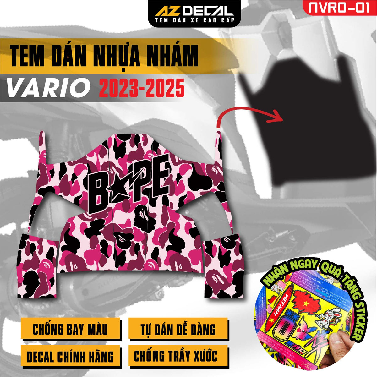 Tem nhựa nhám xe Vario - NVRO01