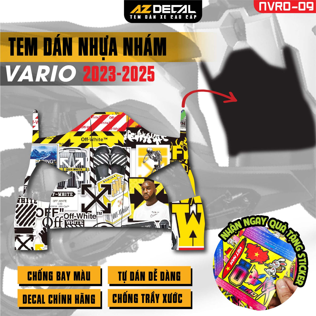 Tem nhựa nhám xe Vario - NVRO09