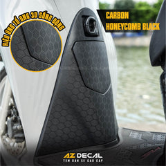 Tem Nhựa Nhám Carbon Honeycomb Black