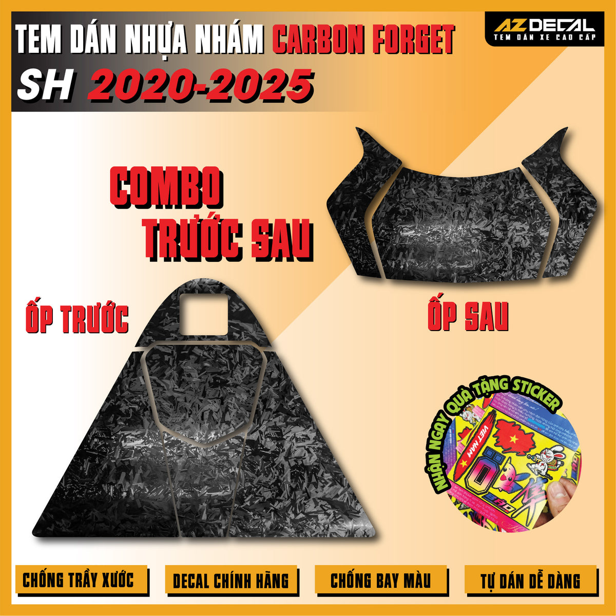 Tem Nhựa Nhám Carbon Forged SH 2020-2025
