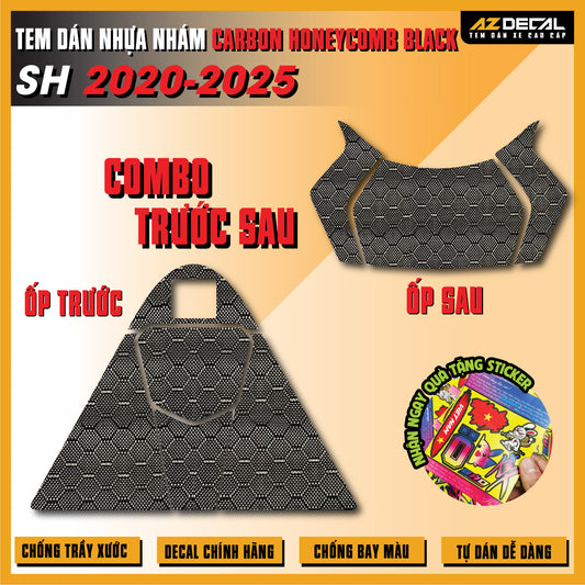 Tem Nhựa Nhám Carbon Honeycomb Black SH 2020-2025