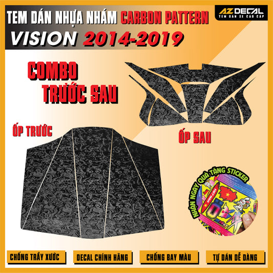 Tem Nhựa Nhám Carbon Pattern Vision 2014-2019